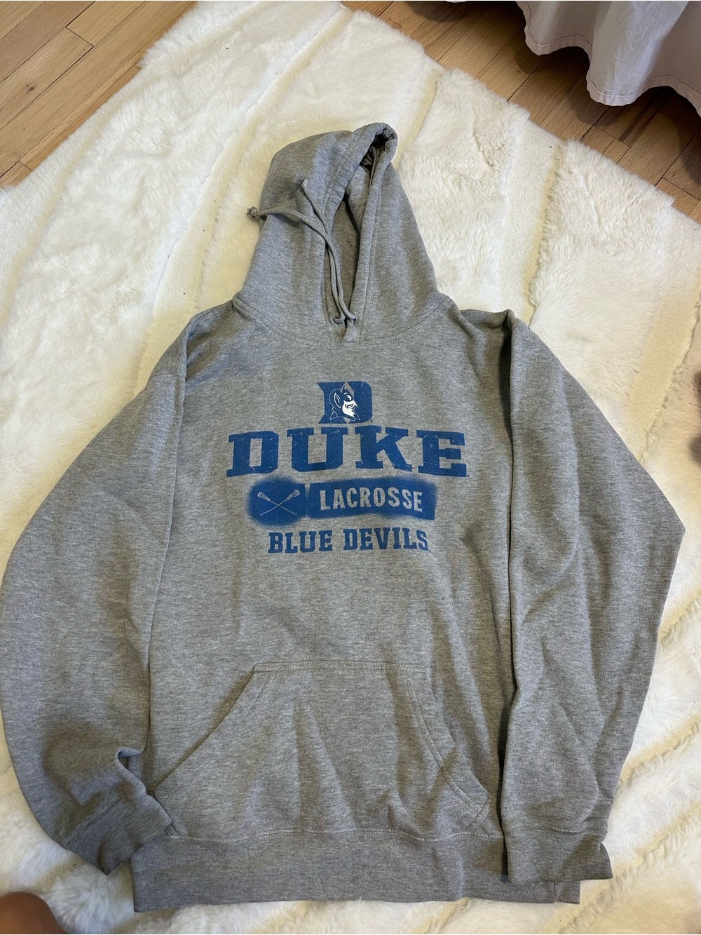 J. America Grey Sweatshirt duke lacrosse size small